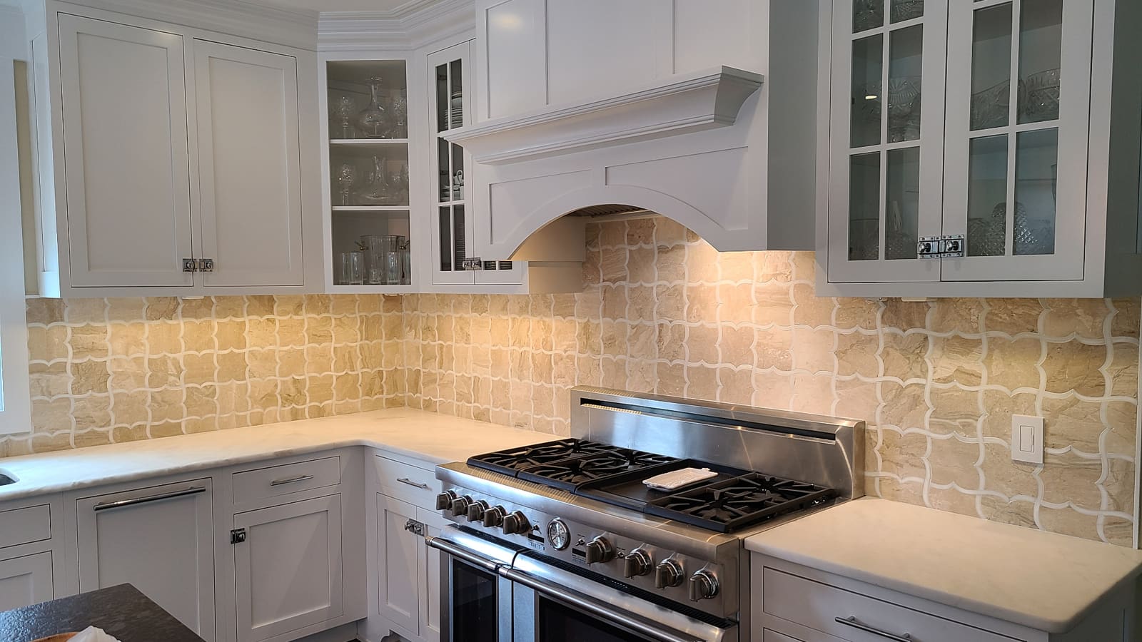 Marble mosaic backsplash Mamaroneck