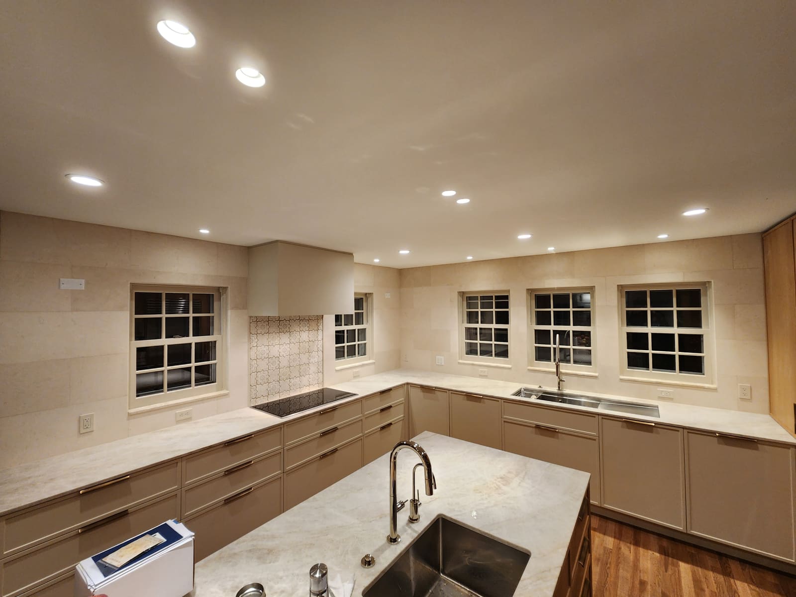 Natural stone backsplash installation in Redding CT kitchen